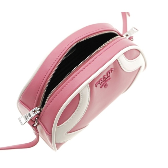 Prada Bowling Crossbody Bag Pink Leather New - Picture 6 of 7